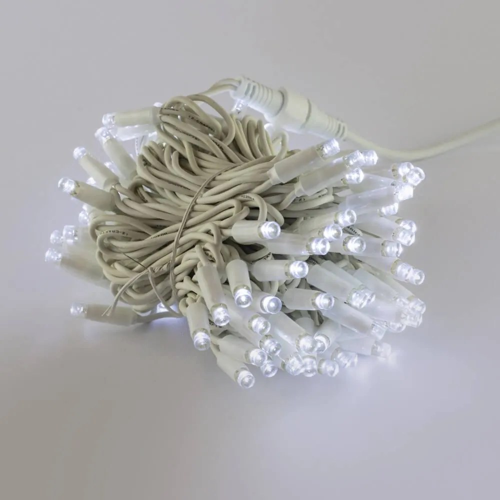 Catenaria Natalizia LED 11.6m, IP65, CAVO BIANCO Colore Bianco Freddo 6000 - 10000 °K