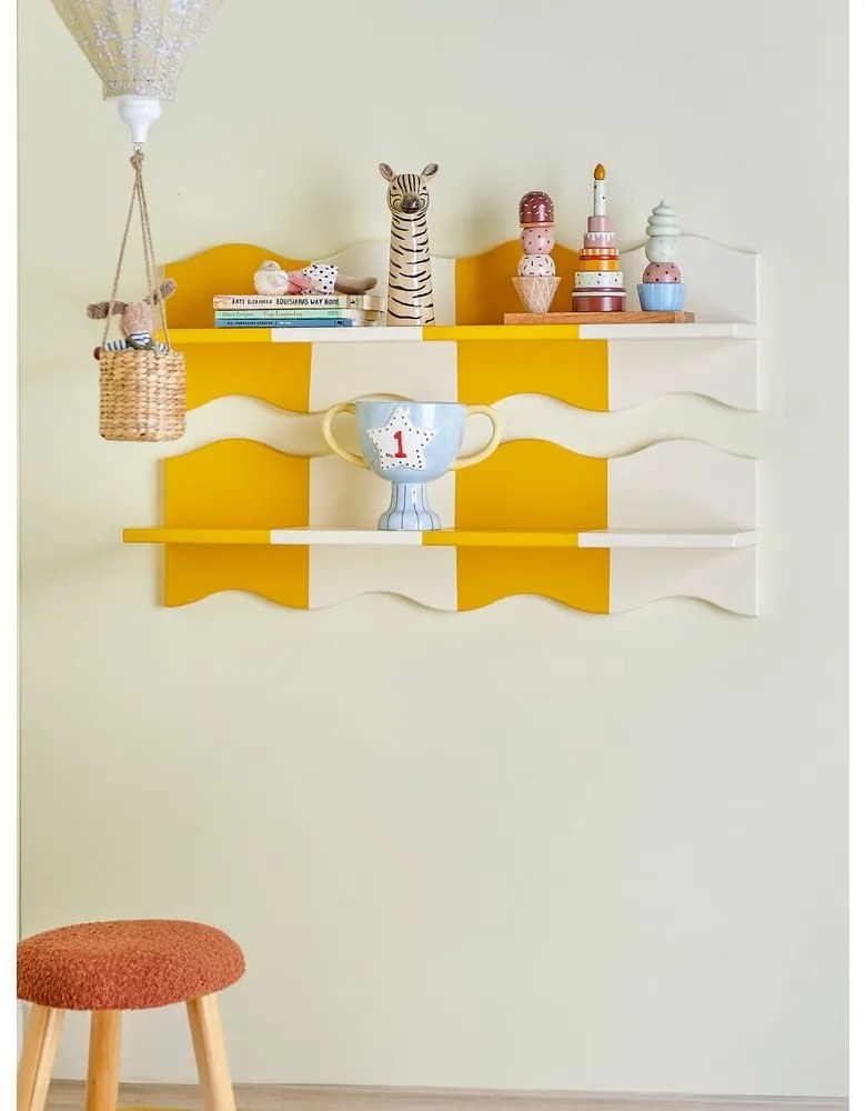 Mensola per bambini gialla e bianca 80 cm Bubbi – Bloomingville Mini
