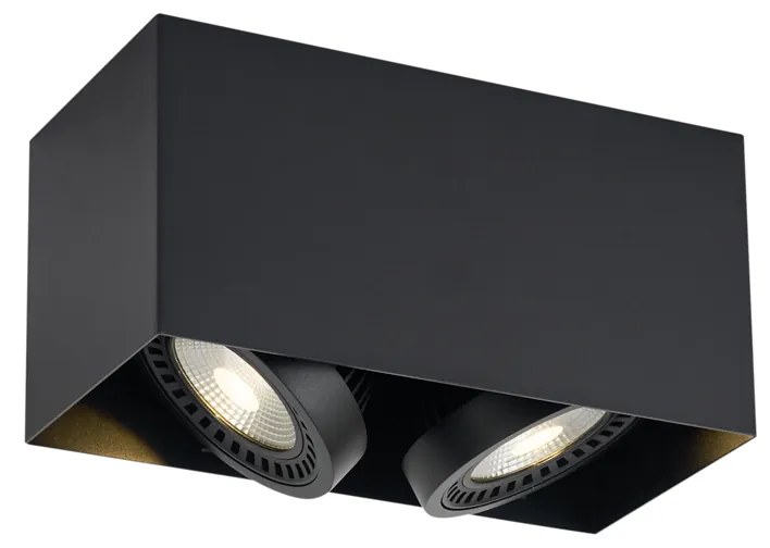 Faretto moderno da superficie nero con LED dimmerabile 2 luci - Dionysos