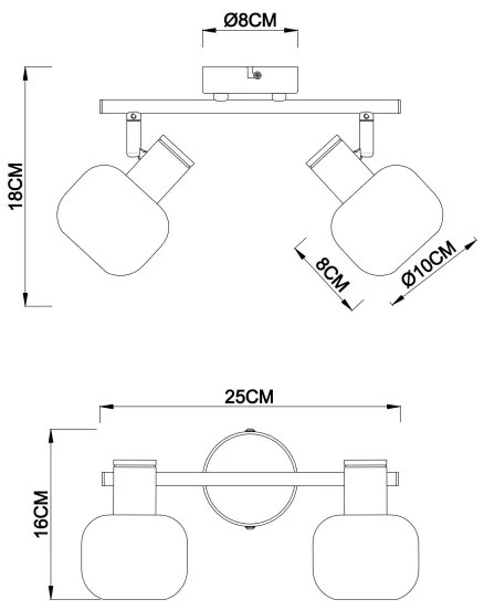 Globo 54303-2 - Luce Spot PALLO 2xE14/40W/230V