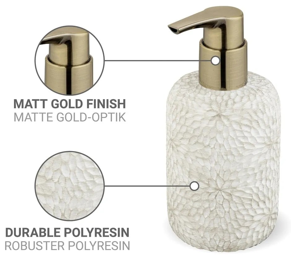 Dispenser per sapone bianco in poliresina 300 ml Montalfano – Wenko