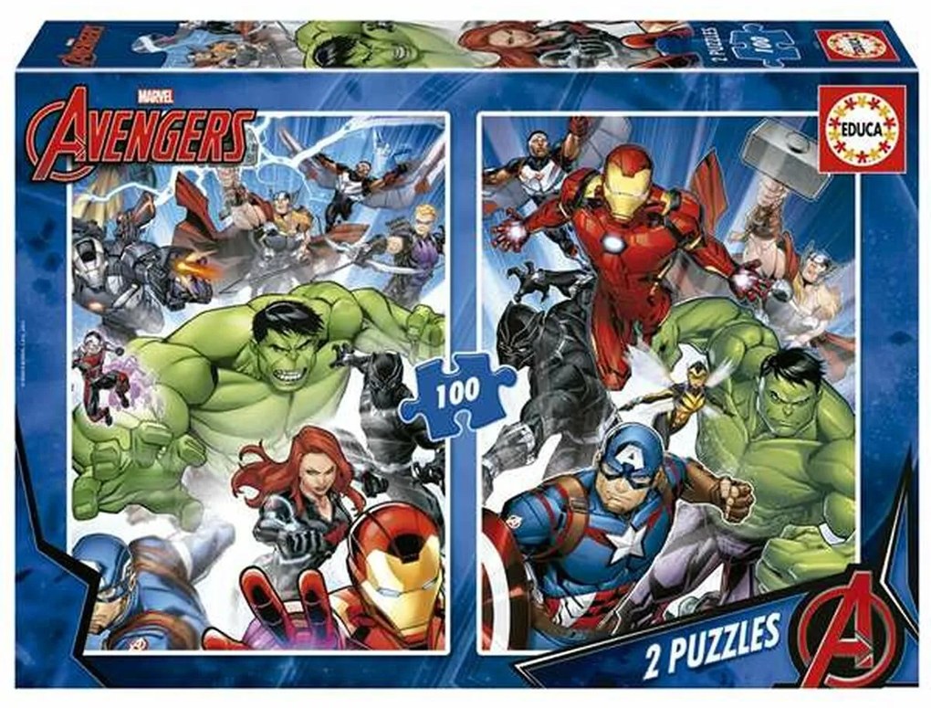 Set di 2 Puzzle The Avengers 100 Pezzi