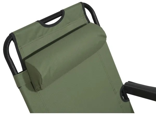 Sedia pieghevole regolabile verde/nera