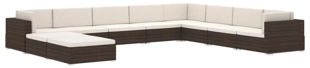 Seduta Centrale Modulare 1 pz con Cuscini in Polyrattan Grigio