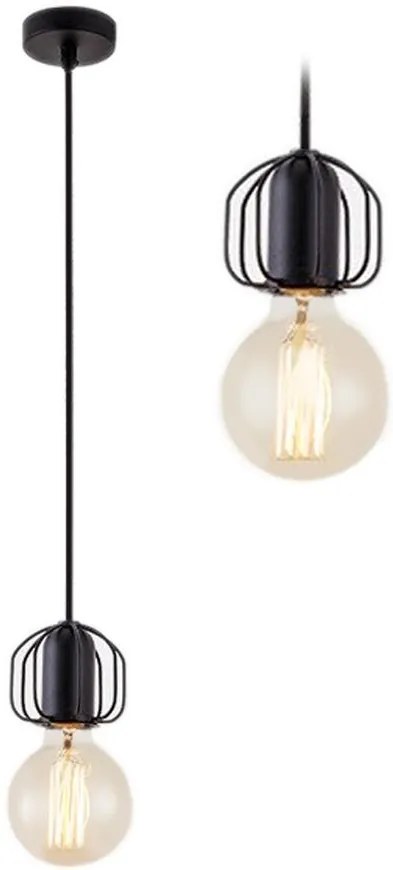 Lampada Da Soffitto Singola Loft Black APP591-1CP