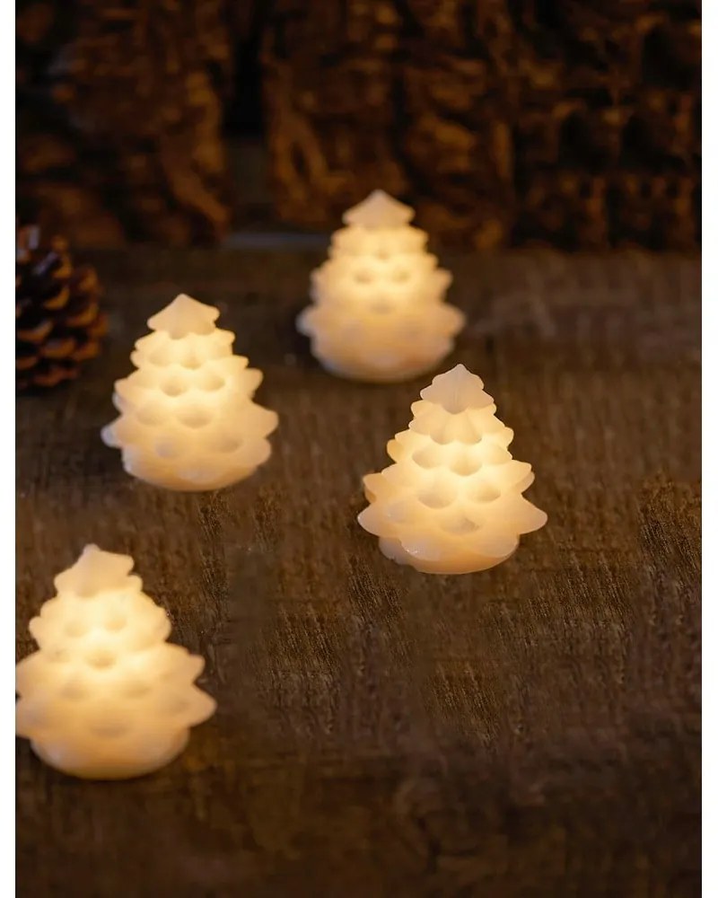 Decorazione natalizia luminosa bianca 4 pz ø 6,5 cm Carla – Sirius