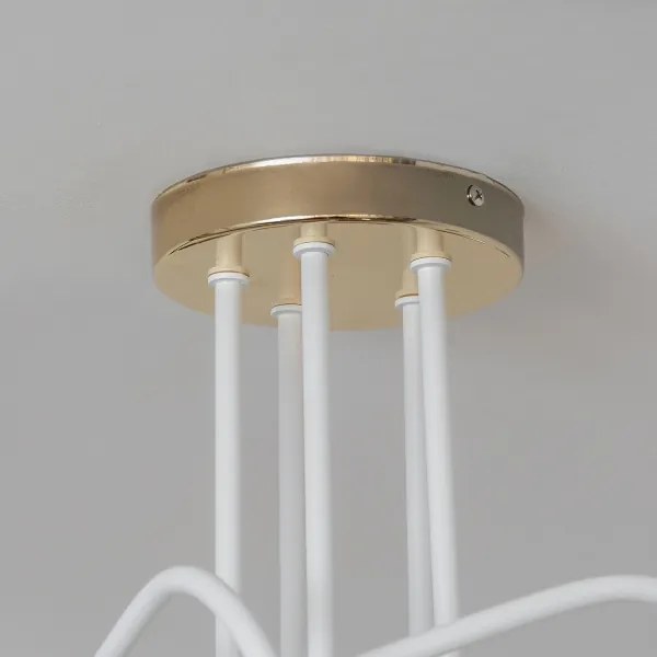 Plafoniera OXFORD 5xE27/15W/230V oro/bianco