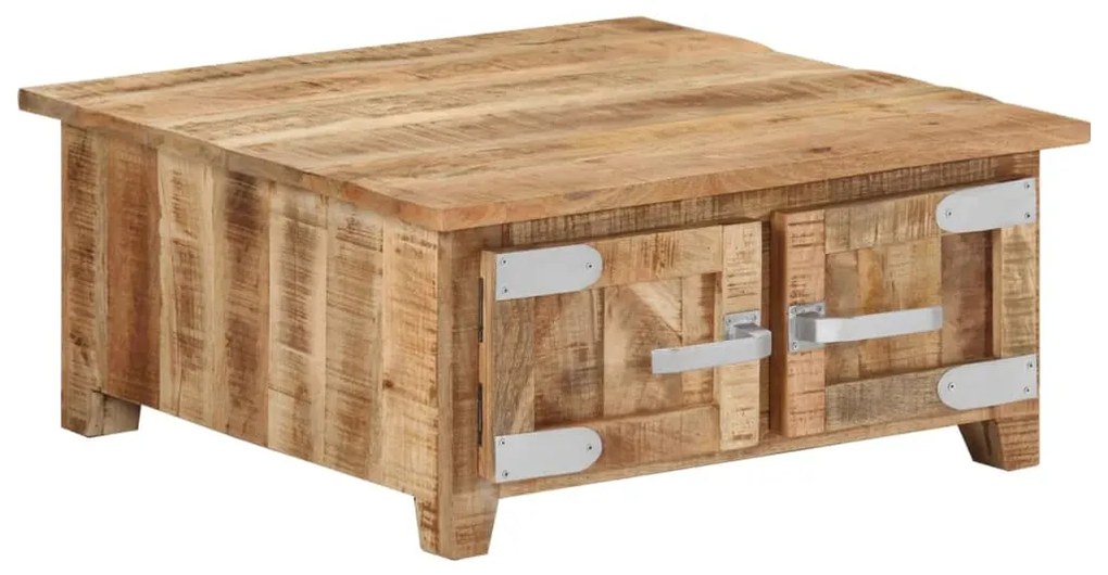 Tavolino Da Salotto 67x67x30 Cm İn Legno Massello Di Mango /