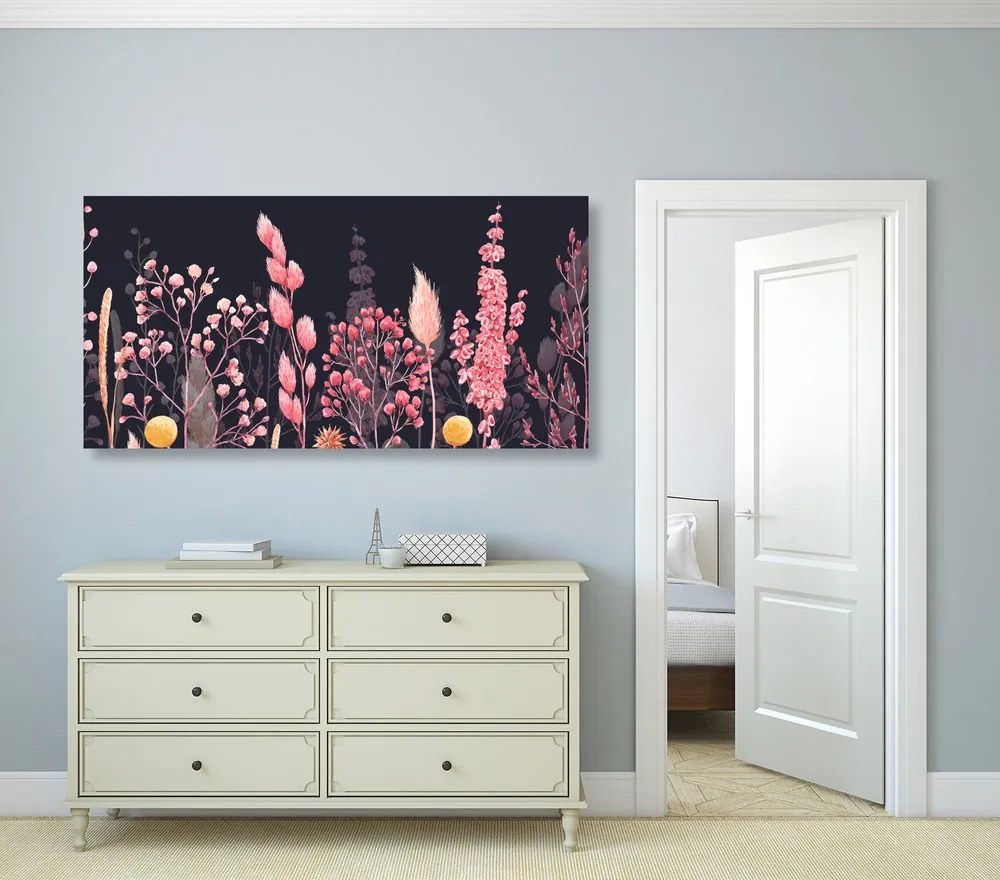 Quadro su tela – Variazione di erba in rosa