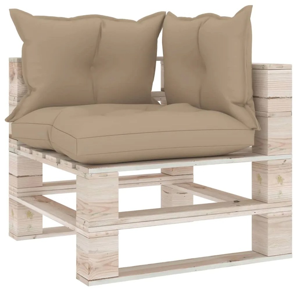 Set divani da giardino pallet 8 pz con cuscini in legno di pino