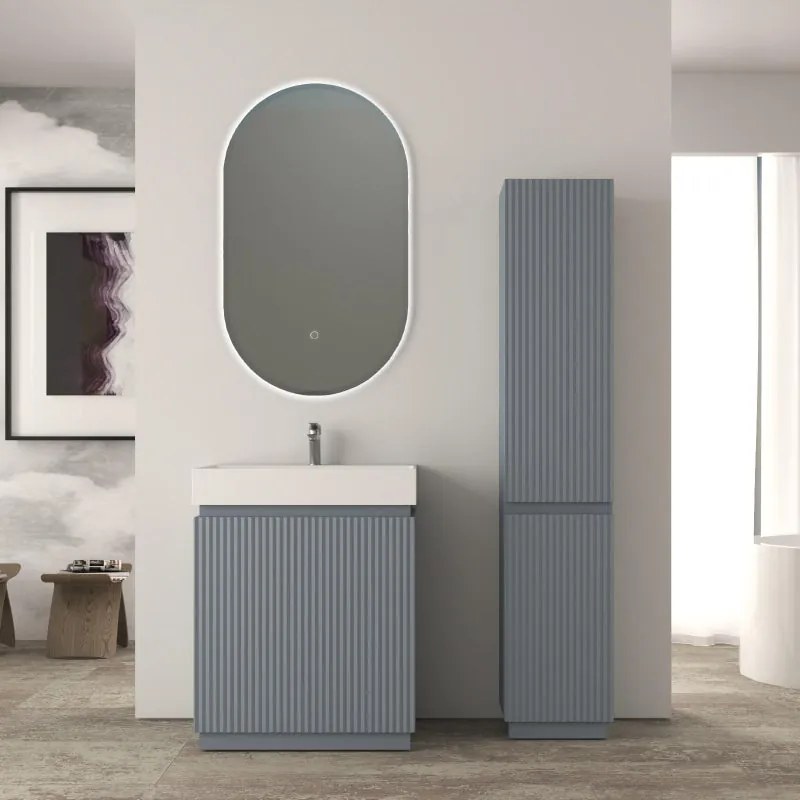 Mobile da bagno sottolavabo Cortina L70 X P45 X H 79cm, cannettato, blu avio