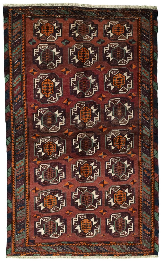 Tappeto 230x140 Rosso (Iran) Annodato A Mano