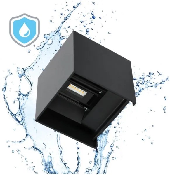 Applique a LED da esterno QUERK 2xLED/3W/230V 3000K IP54 nero