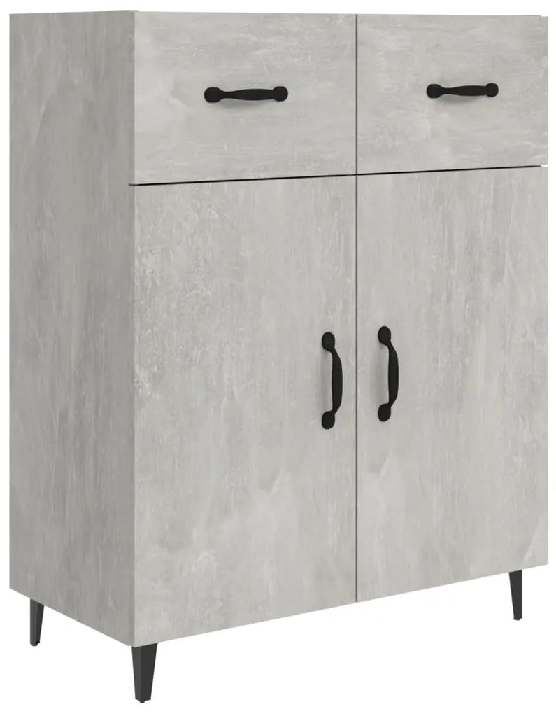 Credenza grigio cemento 69,5x34x90 cm in legno multistrato