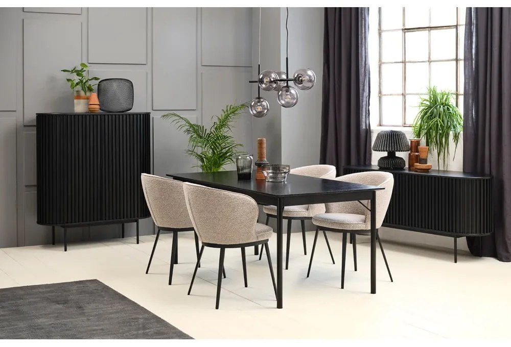 Tavolo da pranzo nero 95x180 cm Savona - Unique Furniture