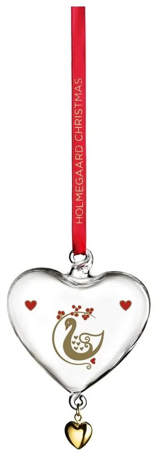 Decorazione per albero di natale in vetro soffiata a mano 8 cm Ann-Sofi Romme Annual Christmas Heart 2025 – Holmegaard