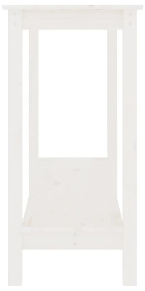 Tavolo consolle bianco 110x40x80 cm in legno massello di pino