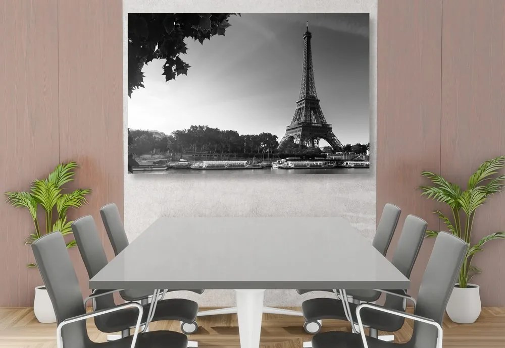 Quadro su tela – Parigi in autunno in bianco e nero