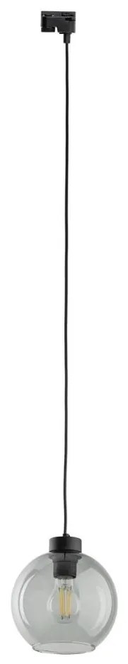 Lampadario su filo per sistema a binario CUBUS 1xE27/15W/230V nero/fumé nero