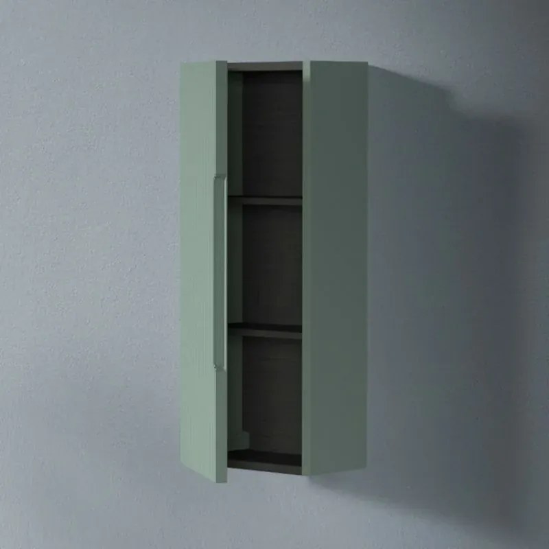Pensile bagno sospeso H 75 cm verde opaco cannettato reversibile Rigo