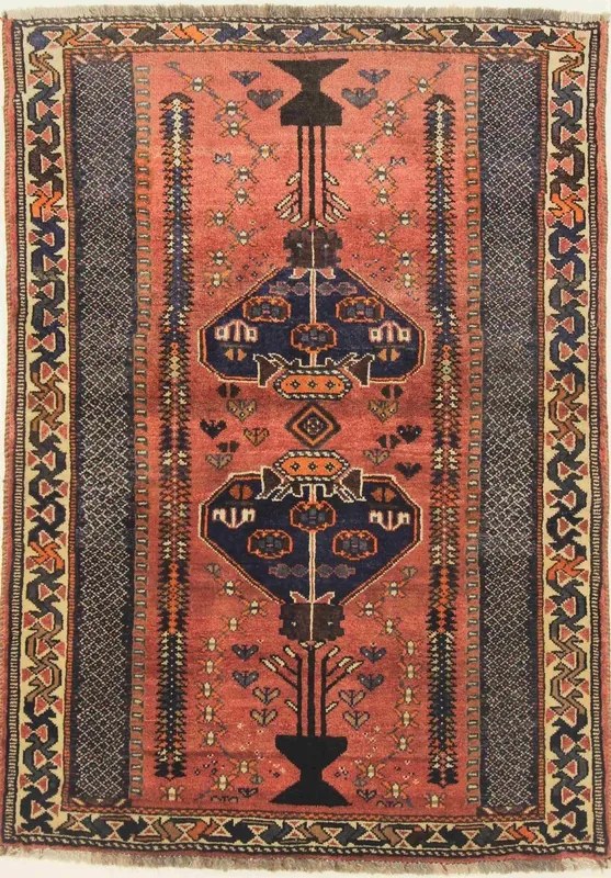 Gashghai Tappeto 150x110 Rosso (Iran) Annodato A Mano