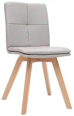 Sedia scandinava tessuto naturale gambe legno chiaro set di 2 THEA