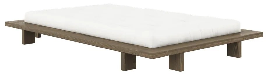 Letto singolo marrone in pino massiccio con rete inclusa 120x200 cm Japan – Karup Design