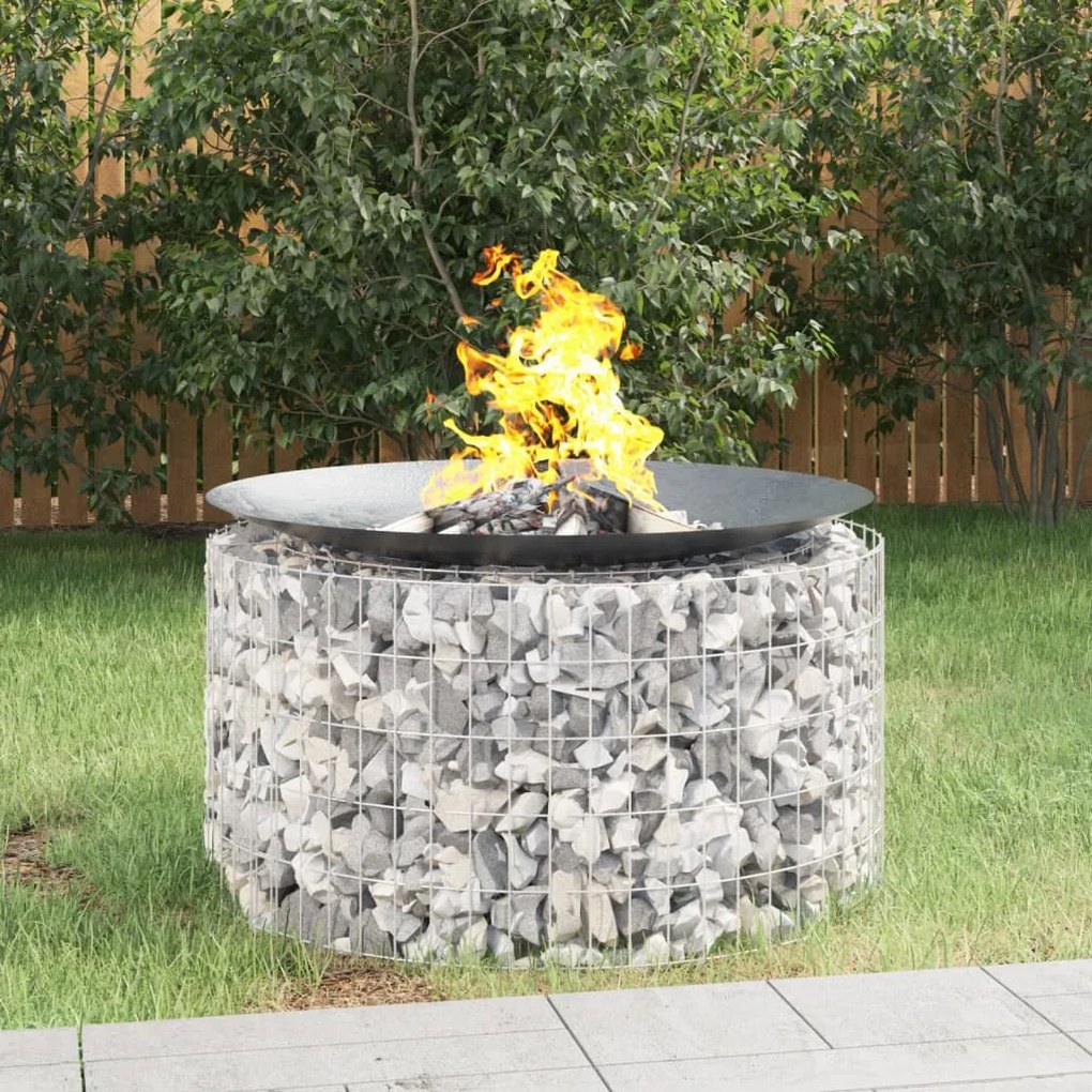 Caminetto A Gabbione Ø 100 Cm Ferro Zincato /