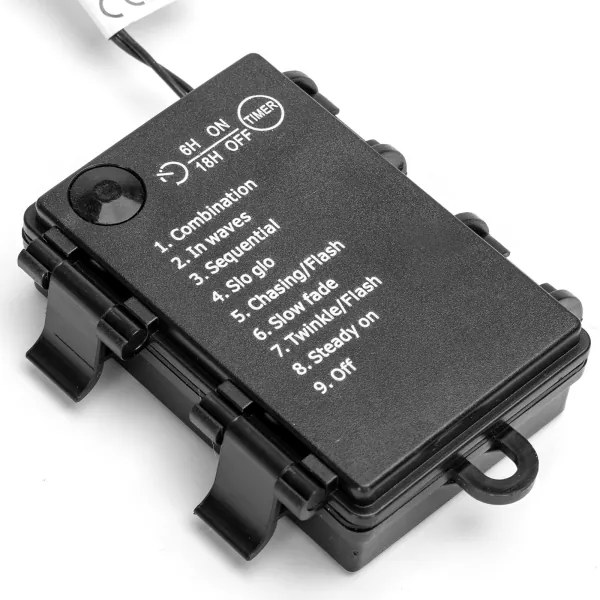 Aigostar - LED Catena luminosa per esterni 200 LED/8 funzioni 3xAA 10,3 m IP44 bianco caldo