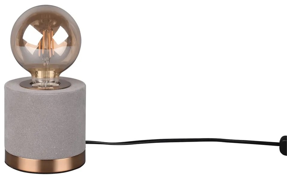 Lampada da tavolo grigia in velluto (altezza totale 11 cm) Judy – Trio