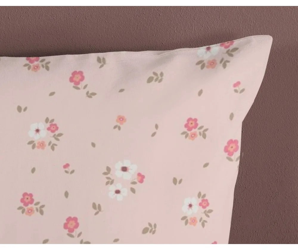 Set copripiumino e federa da bambini rosa/marrone in cotone per letto singolo 140x200 cm Avera – Good Morning