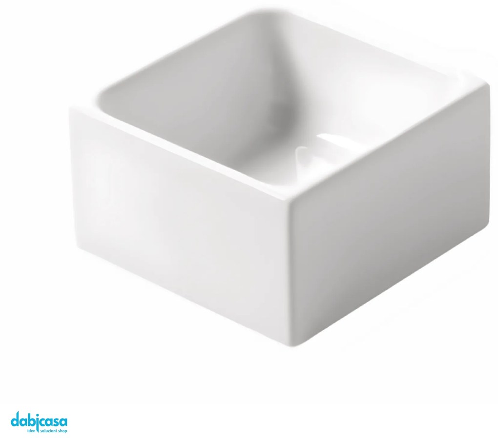 Azzurra Ceramica "Elegance Squared" Lavabo D'Appoggio 25x25 Cm Bianco Lucido