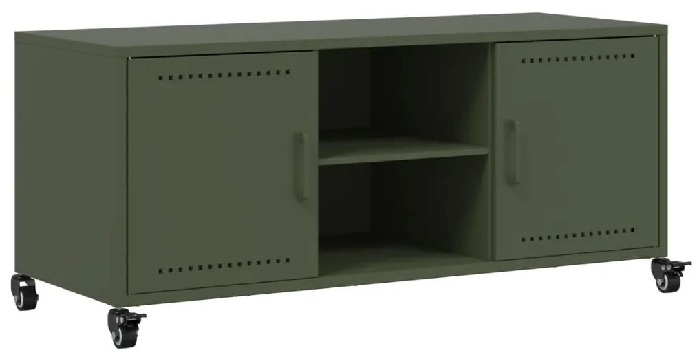 Mobile Tv Verde Oliva 100,5x39x43,5 Cm İn Acciaio /