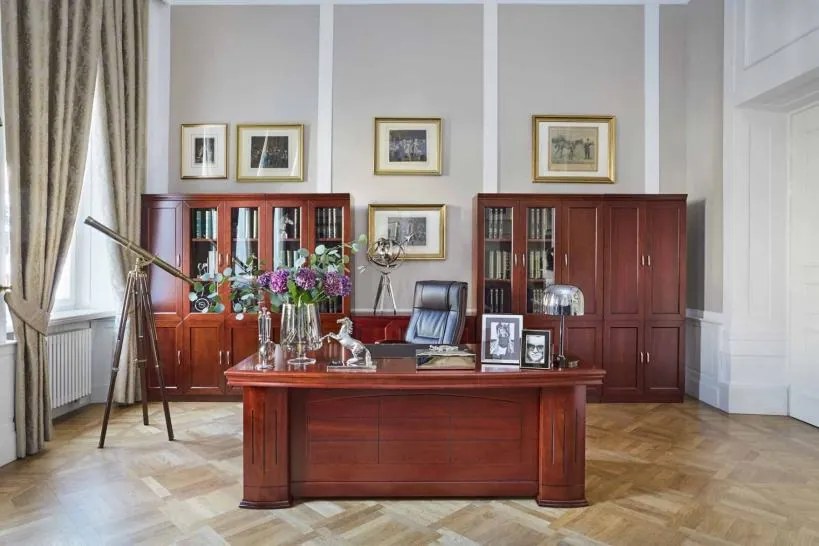 Libreria da ufficio in legno di noce con tre Stile Classico PRESTIGE C730A-Arrediorg.it
