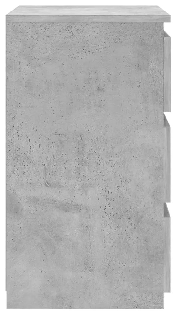 Comodino grigio cemento 40x35x62,5 cm in legno multistrato