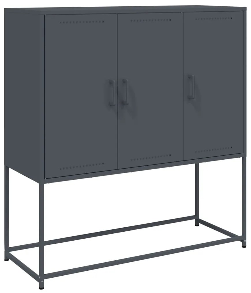 Credenza antracite 100,5x39x107 cm in acciaio