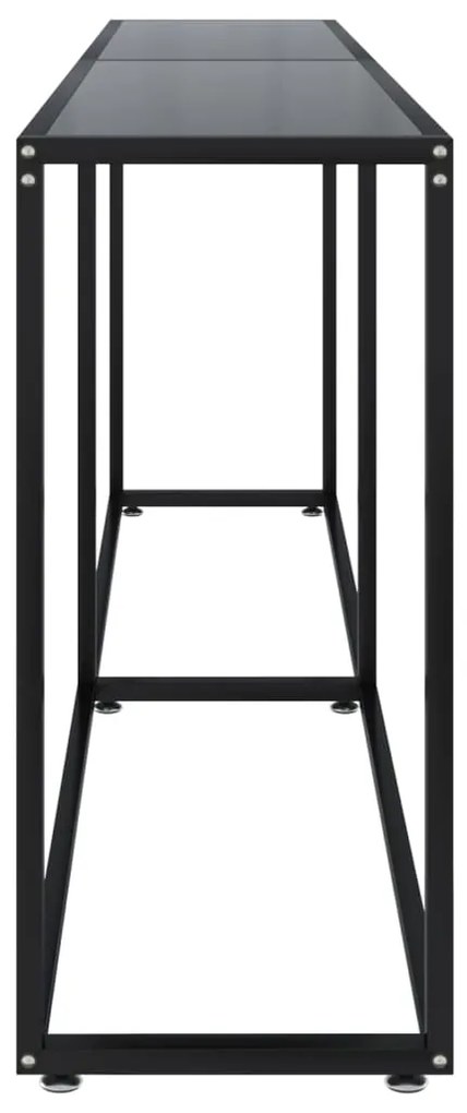 Tavolo consolle nero 220x35x75,5 cm in vetro temperato