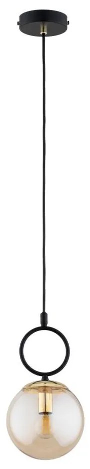 Lampadario a sospensione con filo LISTER 1xE14/10W/230V nero/fumé beige