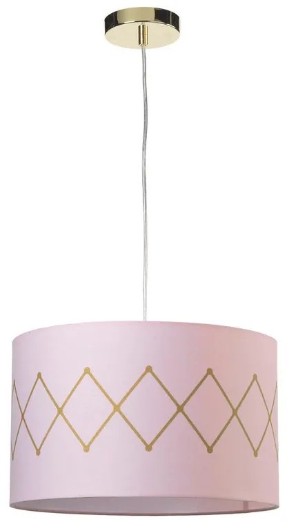 Lampadario Moderno SOSPENSIONE ROSITA IN COTONE ATTACCO E27 rosa paralume rosa E27