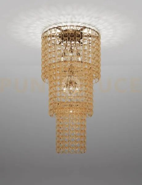 Giogali lampadadario a soffitto ca3 cristallo ambra e bronzo opaco ...