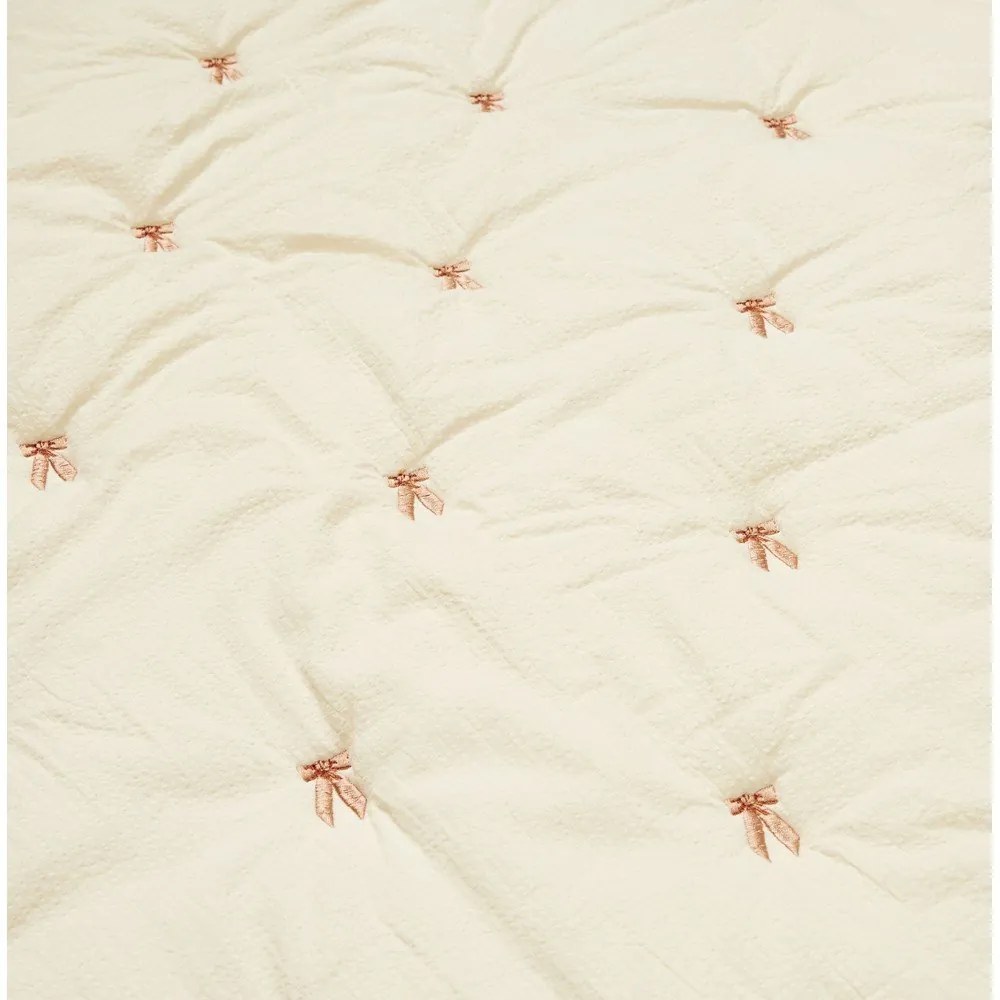 Coperta per bambini giallo chiaro/rosa in cotone organico trapuntata 90x120 cm Bows – Cam Cam Copenhagen