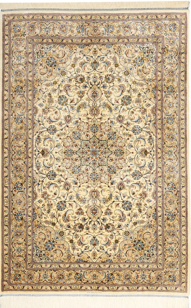 Ghom Tappeto persiano 150x100 Beige (Iran) Annodato A Mano