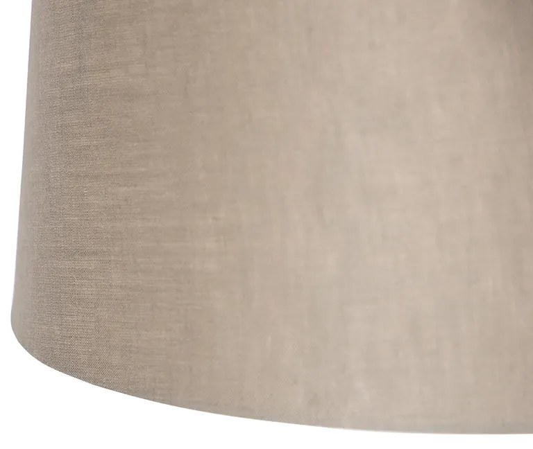 Lampada a sospensione in acciaio con paralumi in lino color tortora 35 cm 2 luci - Blitz