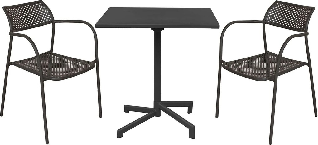 OPERA - set tavolo in alluminio cm 70 x 70 x 73 h con 2 poltrone Aviim