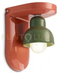 Applique 1 luce berimbau arancio pokè + verde salvia c2600(aps)