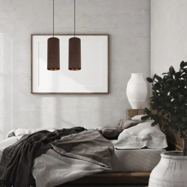 Lampadario a cavo AVALO 2xE27/60W/230V marrone/rame