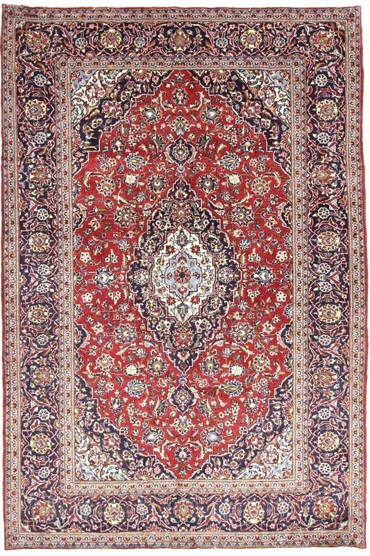 Kashan Tappeto persiano 310 x 210 Rosso (Iran) Annodato A Mano