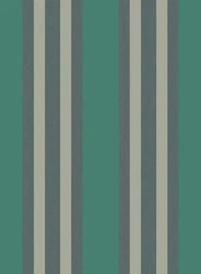 Streifentapete Polo Stripe von Cole & Son - Teal & Gilver