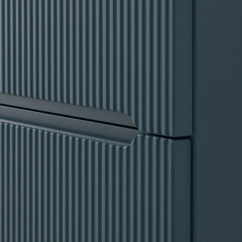 Mobile bagno sospeso 70 cm blu petrolio cannettato con specchio Bali