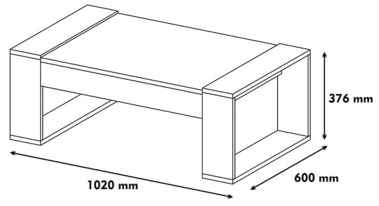 Tavolino VENUS 38x102 cm crema/marrone
